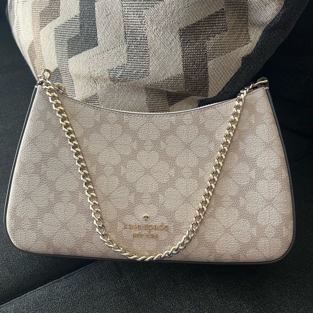 Kate Spade Light Beige Chain Crossbody Bag
